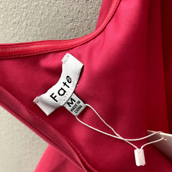 Fate NEW One Shoulder Asymmetrical Dress - Raspberry Pink - Medium - Picture 5 of 9